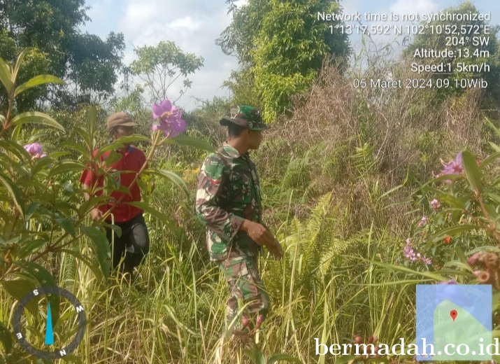 Penanggulangan Karhutla di Wilayah Koramil 02/Sungai Apit, Selasa 5 Maret