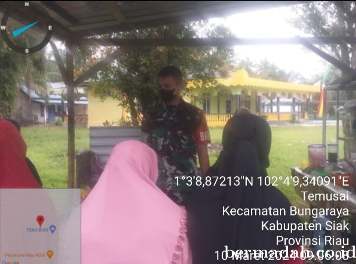 Minggu 10 Maret 2024 Babinsa Koramil 06/ PWK Sabak Auh Komsos di Kampung Temusai