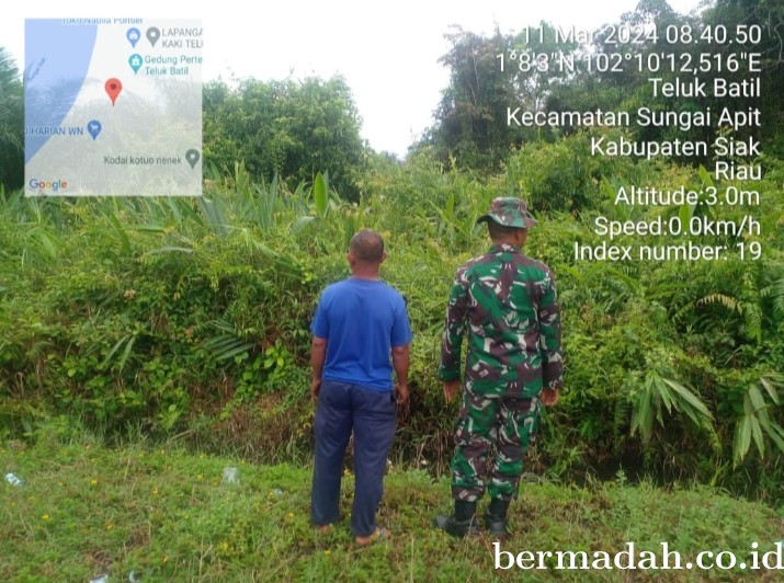 Penanggulangan Karhutla di Wilayah Koramil 02/Sungai Apit, Senin 11 Maret