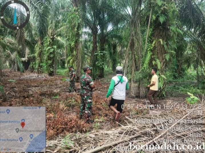 Penanggulangan Karhutla di lintas Wilayah Koramil 06/PWK Sabak Auh, Sabtu 16 Maret