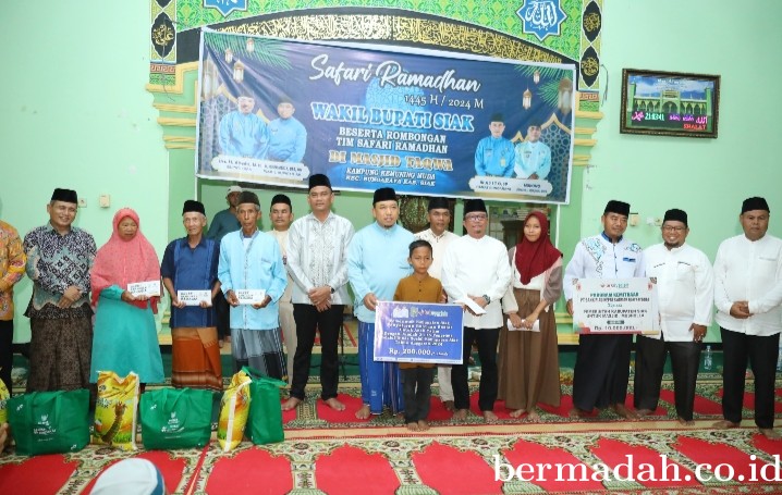 Safari Ramadan di Kemuning Muda, Wabup Husni Bilang Stok Beras di Siak Aman