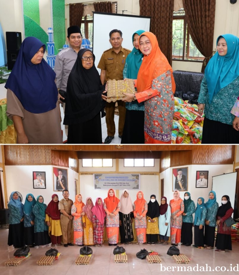 Tim Penggerak PKK Siak Bekerjasama dengan PT Bumi Siak Pusako Bantu Sembako untuk 4 Kecamatan