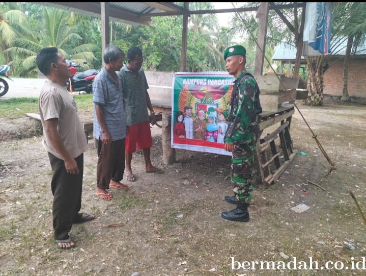 Kamis 28 Maret, Babinsa Koramil 02/SA Komsos dan Sosialisasi Nilai-Nilai Pancasila