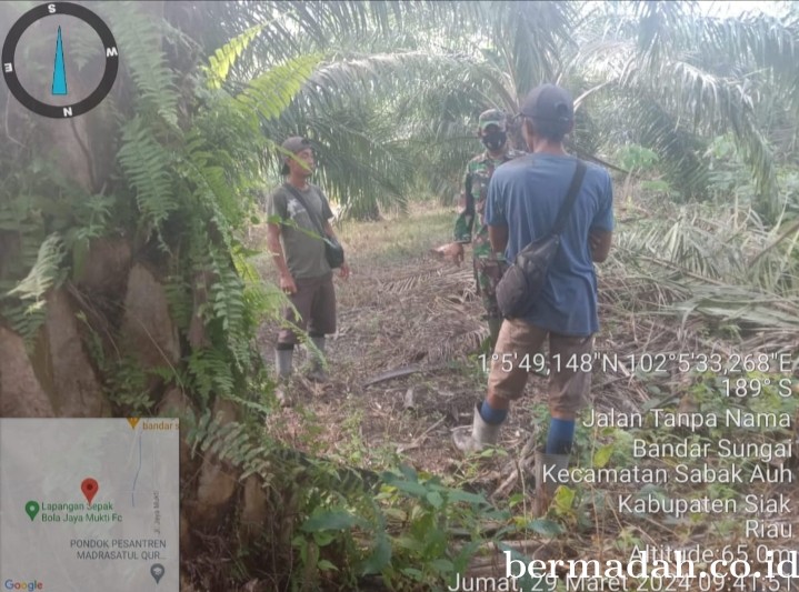 Penanggulangan Karhutla di lintas Wilayah Koramil 06/PWK Sabak Auh, Jumat 29 Maret