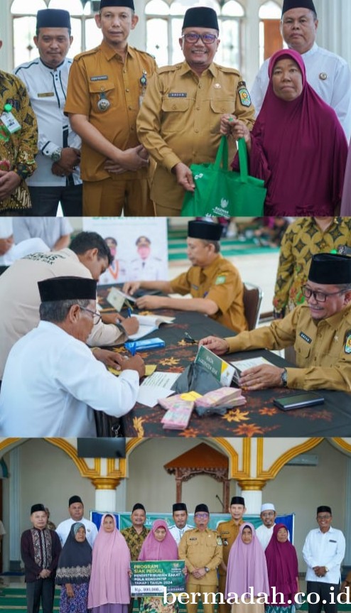 Distribusi Zakat Pola Konsumtif di Sungai Apit, Arfan Usman Serahkan Paket Sembako