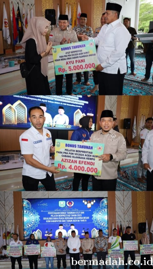 Sebanyak 109 Atlet dan Pelatih Berprestasi Siak Terima Bonus Tahunan