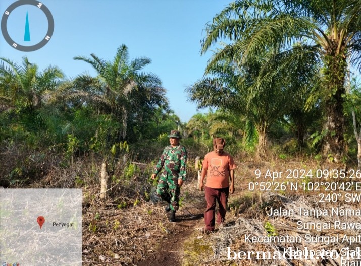 Penanggulangan Karhutla di Wilayah Koramil 02/Sungai Apit, Selasa 9 April