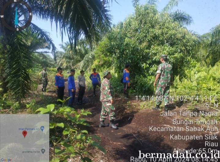 Penanggulangan Karhutla di lintas Wilayah Koramil 06/PWK Sabak Auh, Rabu 10 April