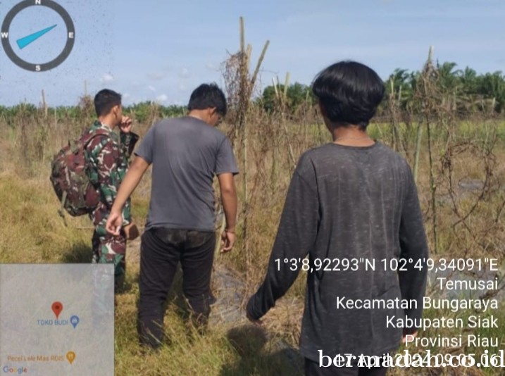 Penanggulangan Karhutla di lintas Wilayah Koramil 06/PWK Sabak Auh, Rabu 17 April