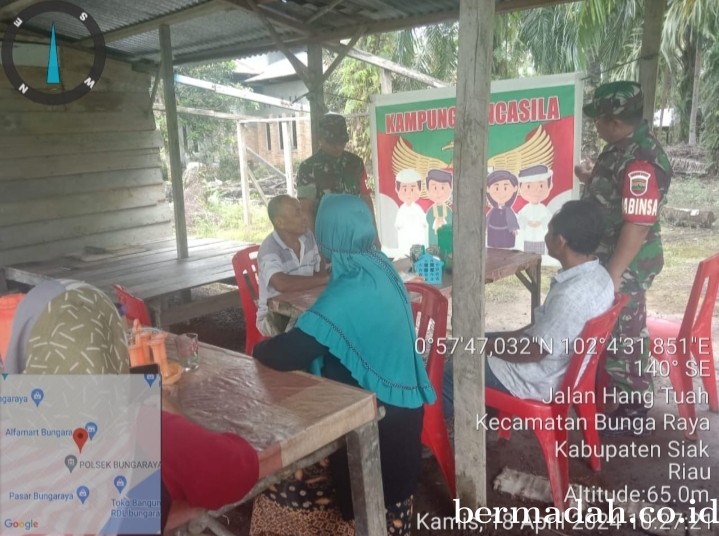 Kamis 18 April, Babinsa Koramil 06/Sabak Auh Sosialisasi, Ajak warga Amalkan Nilai-Nilai Pancasila
