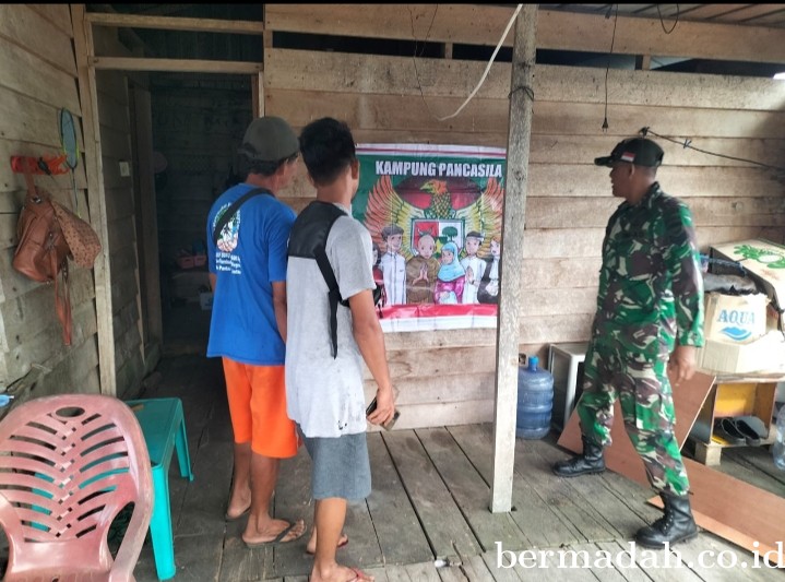 Jumat 19 April, Babinsa Koramil 02/SA Komsos dan Sosialisasi Nilai Pancasila di Kampung Penyengat