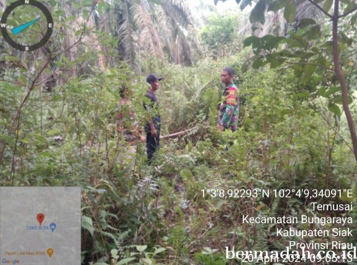 Penanggulangan Karhutla di lintas Wilayah Koramil 06/PWK Sabak Auh Sabtu 20 April