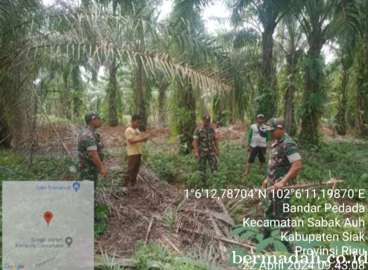 Penanggulangan Karhutla di lintas Wilayah Koramil 06/PWK Sabak Auh Senin 22 April