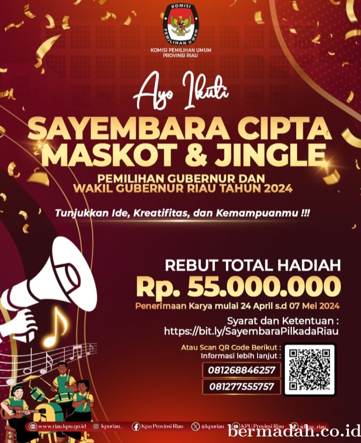 KPU Riau Buka Sayembara Maskot dan Jingle Pemilihan Gubernur dan Wakil Gubernur Tahun 2024
