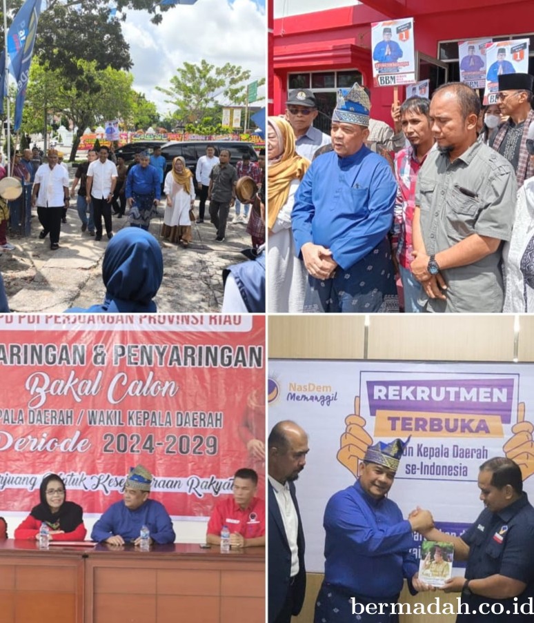 Waw...Ratusan Simpatisan Konvoi Dampingi Balon Gubri Edy Natar Kembalikan Formulir ke Tiga Partai