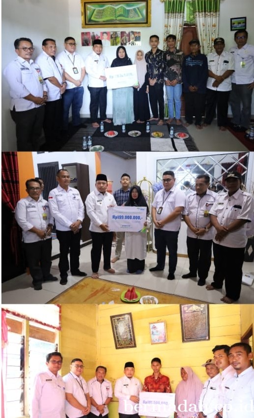 Husni Merza Serahkan Santunan JKM Kepada Tiga Keluarga Ahli Waris