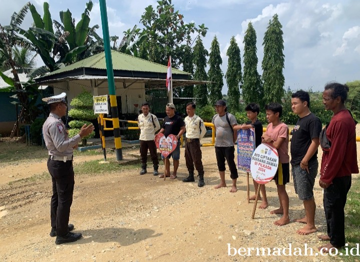 Polantas Pelalawan Ajak Masyarakat Tertib Lalu Lintas dan Dukung Pilkada Damai 2024