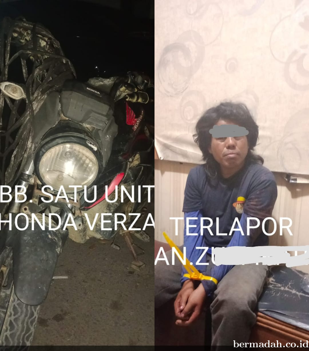 Pencurian Sepeda Motor di Pangkalan Lesung, Pelaku Diamankan Korban dan Diserahkan ke Polisi